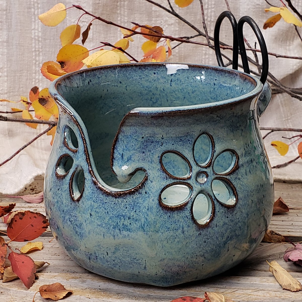 Image of Yarn Bowl for your wool with Bonsai Snips: Glacial Waters (Turquoise)