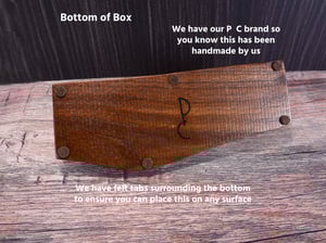 Image of Handmade Maple wood Keepsake Box with Walnut bottom and handle, Knife Box, Wooden Treasure box,