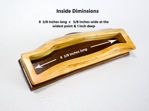 Image of Handmade Maple wood Keepsake Box with Walnut bottom and handle, Knife Box, Wooden Treasure box,