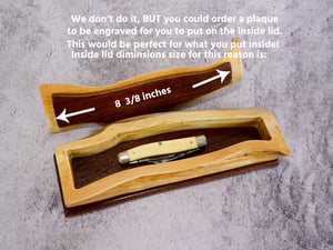 Image of Handmade Maple wood Keepsake Box with Walnut bottom and handle, Knife Box, Wooden Treasure box,