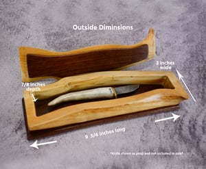 Image of Handmade Maple wood Keepsake Box with Walnut bottom and handle, Knife Box, Wooden Treasure box,