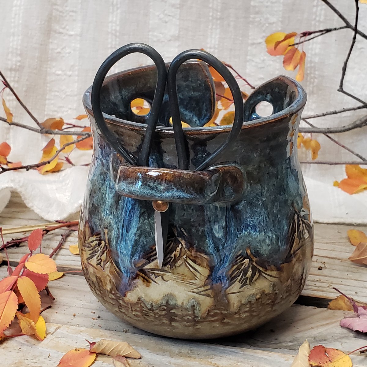 Image of Yarn Bowl/Crafter's Catch-all with Bonsai Snips: Nestled in the Woods #1