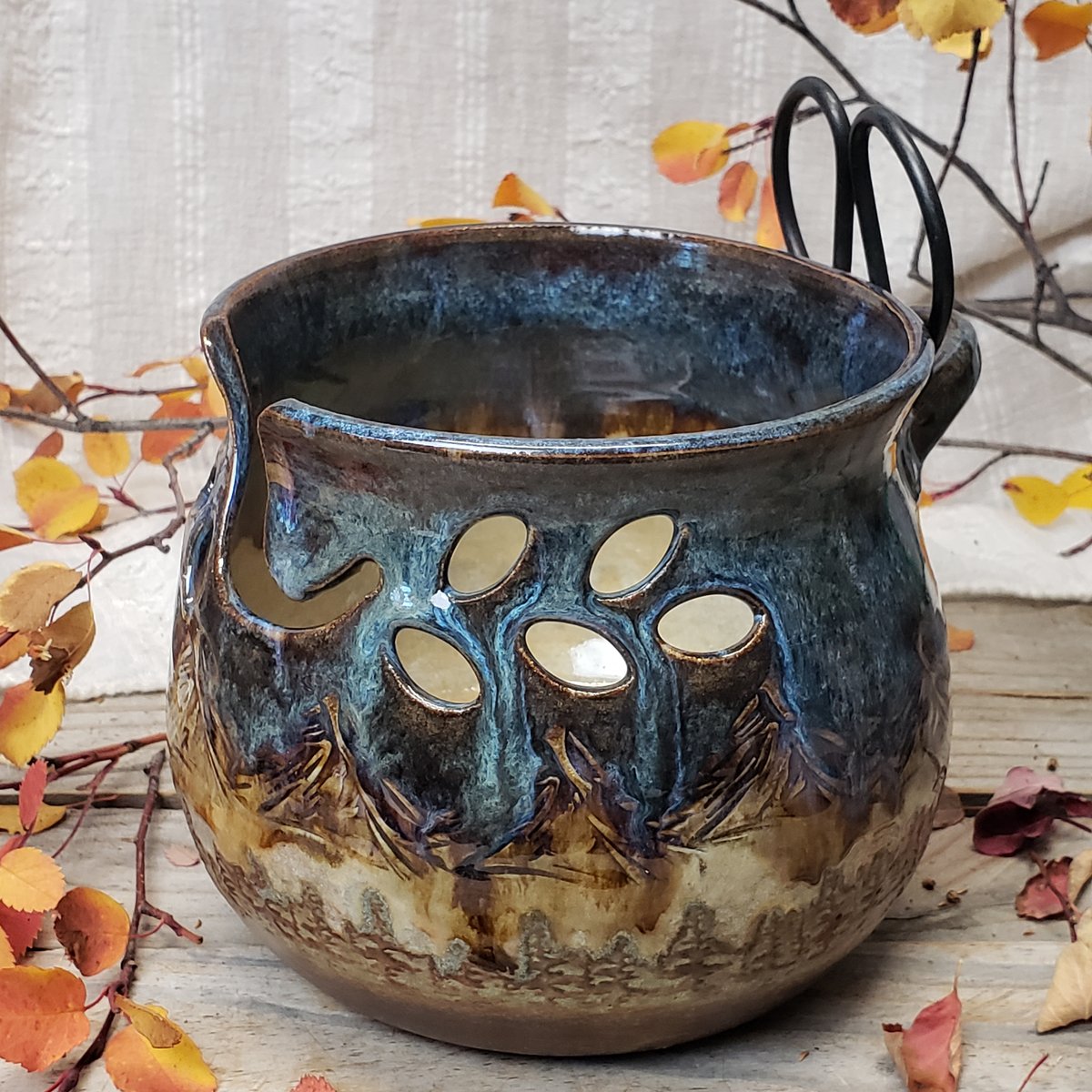 Image of Yarn Bowl for your wool with Bonsai Snips: Nestled in the Woods #2