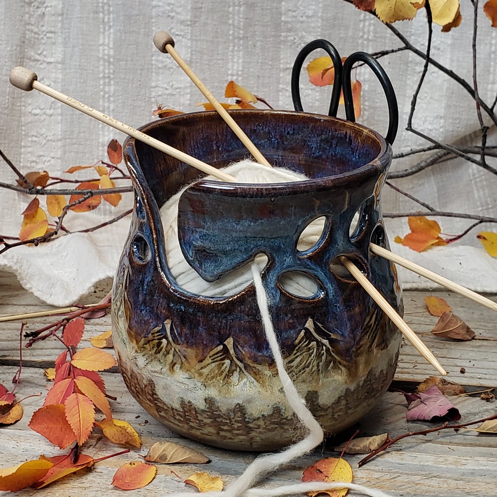 Image of Yarn Bowl/Crafter's Catch-all with Bonsai Snips: Nestled in the Woods #2