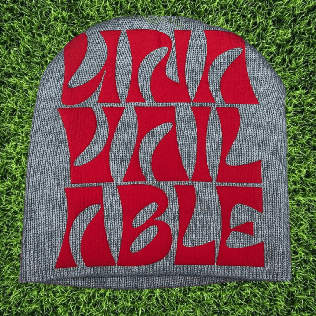 Image of Light Grey & Red Beanie