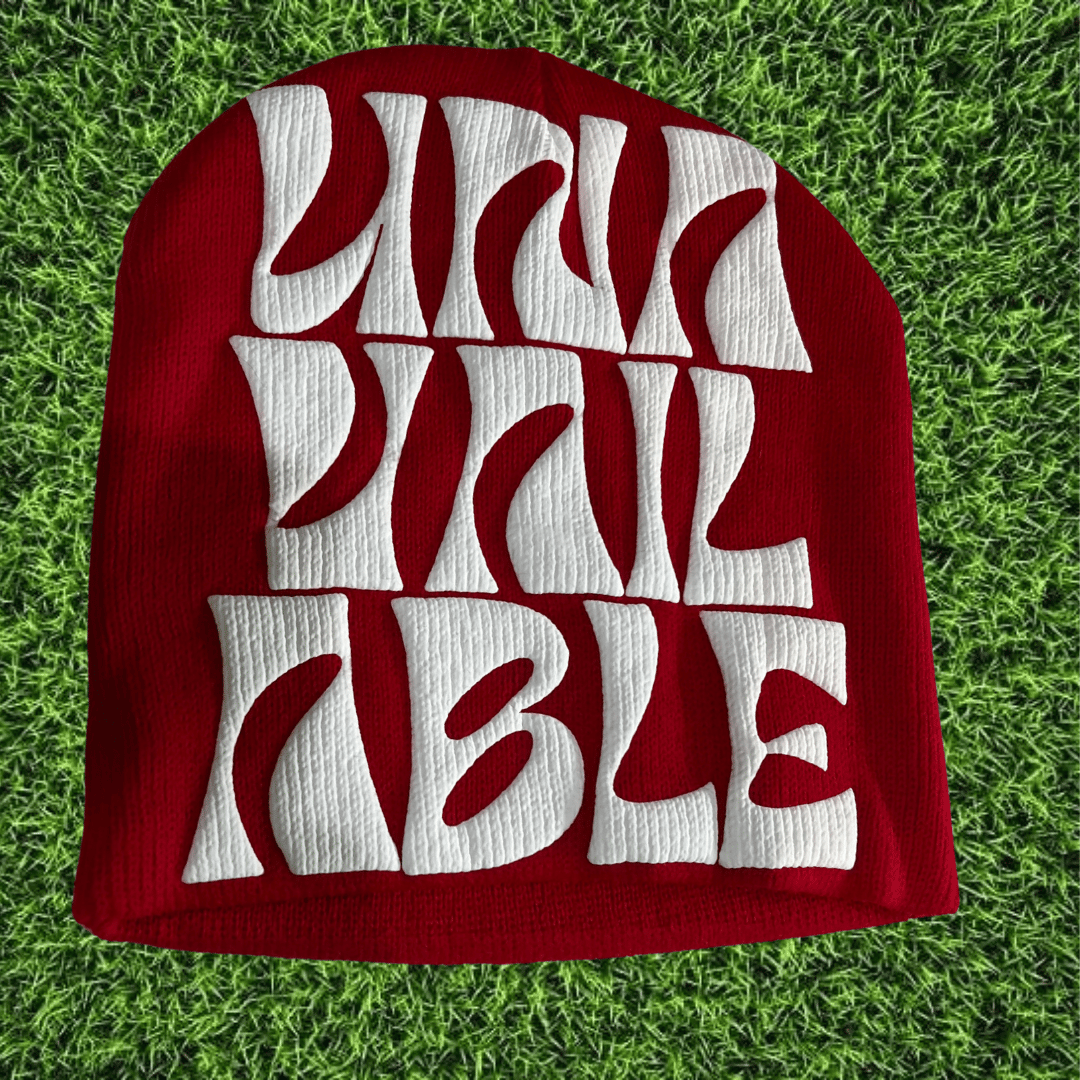 Image of Red & White Beanie