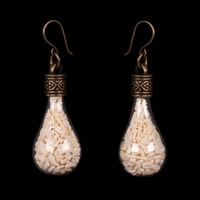 "Sita" Glass Vial Earrings with Tiny Bones