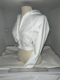 Image 2 of White Crop Hoodie 