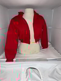 Image 2 of Red Crop Hoodie