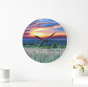 Image of Sunset On The Ridge Acrylic Glass Clock