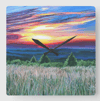 Sunset On The Ridge Acrylic Glass Clock