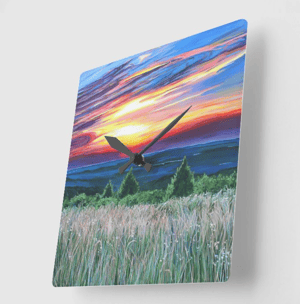 Image of Sunset On The Ridge Acrylic Glass Clock