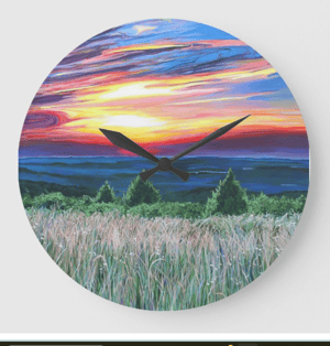 Image of Sunset On The Ridge Acrylic Glass Clock