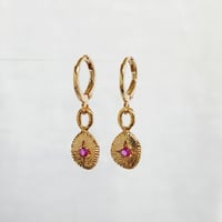 Image 2 of Sun Charm Earrings - Rose Pink