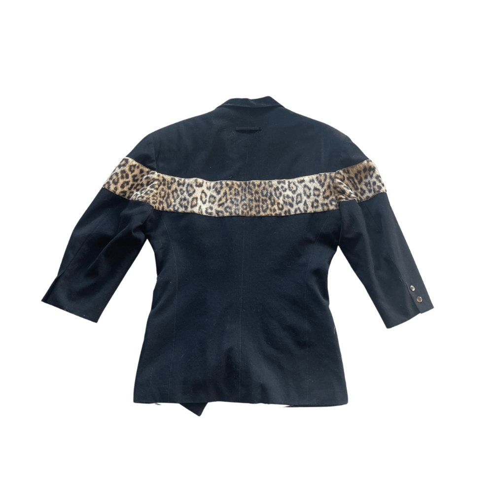 Image of JEAN PAUL GAULTIER BLACK LEOPARD BLAZER