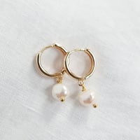 Image 1 of Goldie Hoops - Pearl