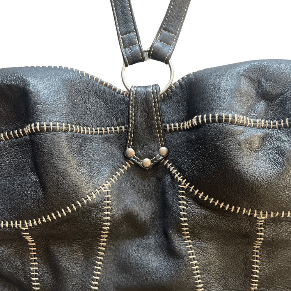 Image of HARLEY DAVIDSON HALTER LEATHER CORSET TOP