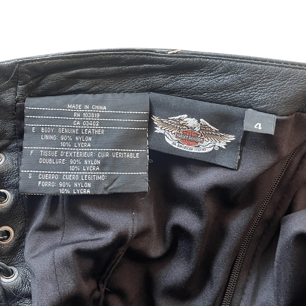 Image of HARLEY DAVIDSON HALTER LEATHER CORSET TOP