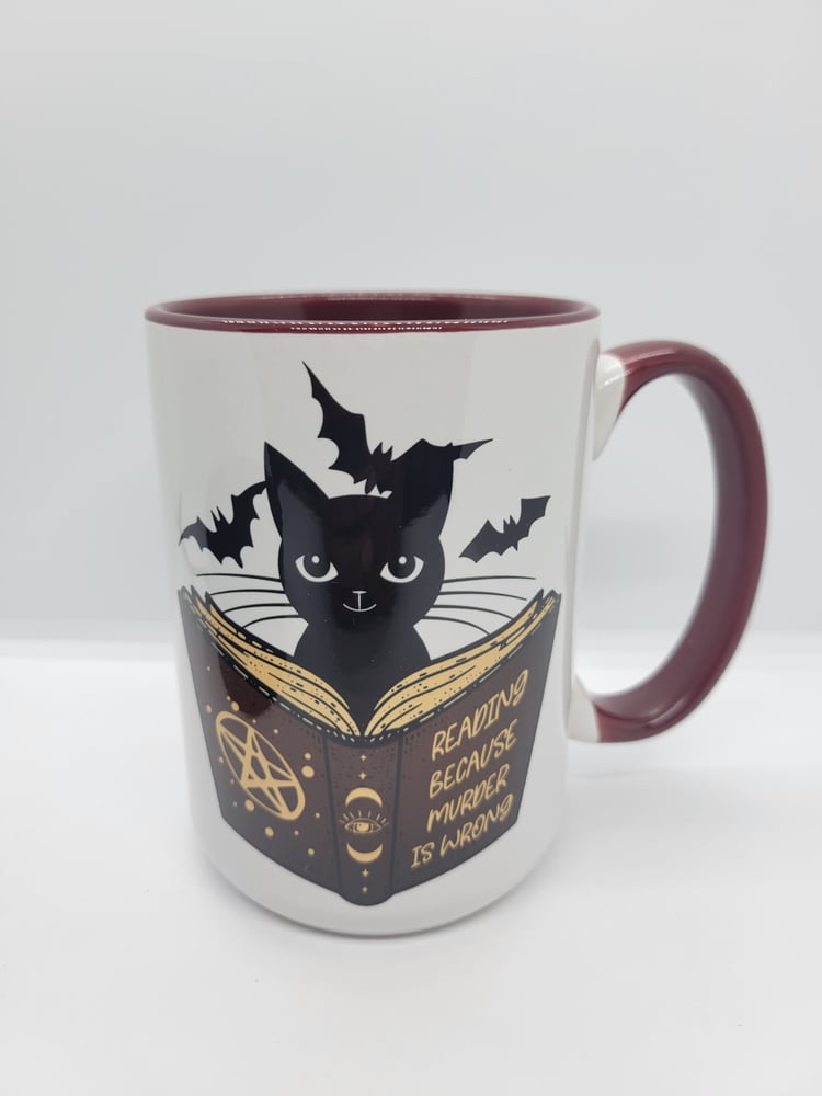 Image of Reading Because Murder Is Wrong Mug