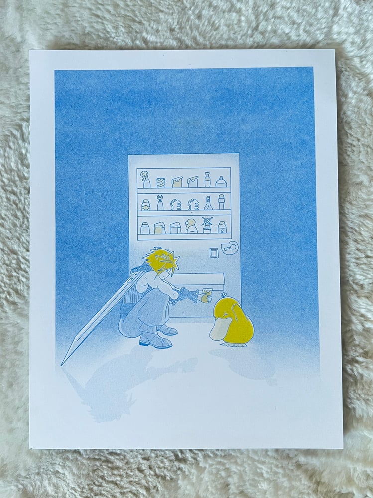 Image of Cloud + Psyduck Risograph