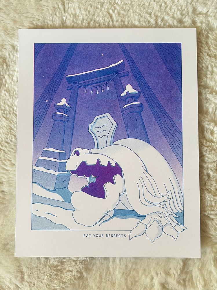 Image of "Pay Your Respects" Houndstone Risograph