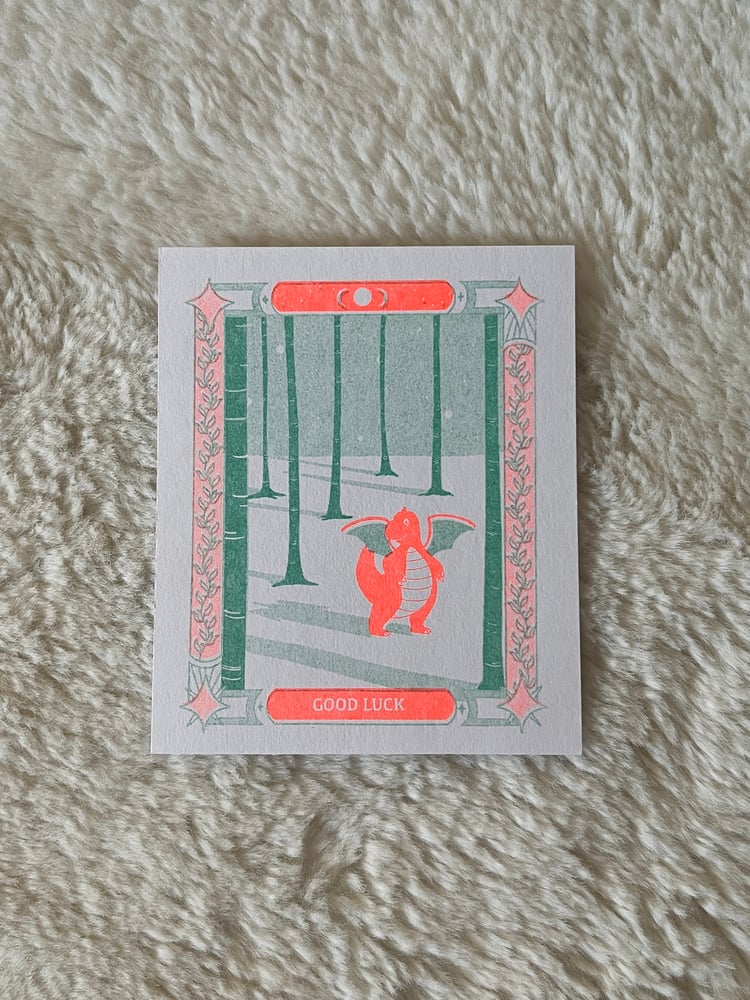 Image of Good Luck Dragonite Risograph