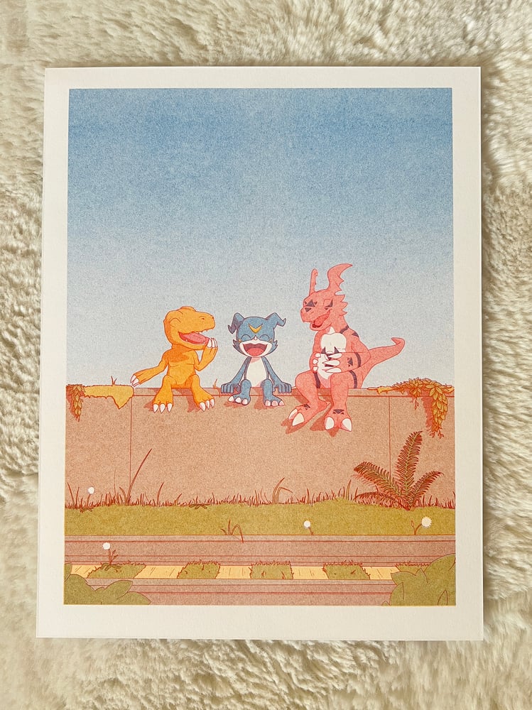 Image of Digimon Main Trio Risograph