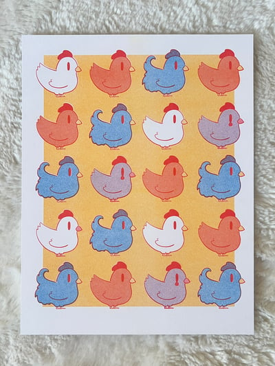 Image of Stardew Chickens Risograph