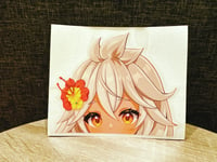 Image 2 of [Preorder] Summer Zooey Zoe Window Peeker 5" Car Decal Sticker | Granblue Fantasy