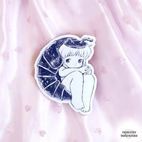 Image 2 of Bug in a Ball Sticker | Creepy Cute Isopod Girl Art on Waterproof Vinyl