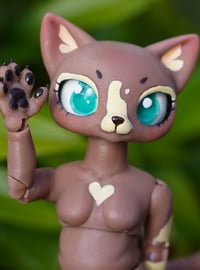 Image 2 of Cocoa Butter Shorthaired Cat Girl OOAK Small 1/6 Ball Jointed Doll