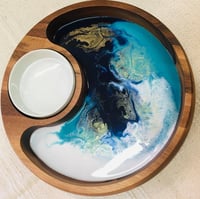 Image 1 of Hand Painted Chip N Dip Resin Tray 