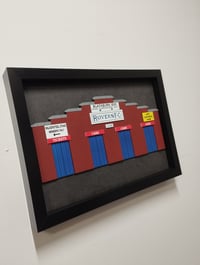 Image 2 of Painted Framed Blackburn Rovers Ewood Park Blackburn End Turnstiles Wooden Wall Hanging Art