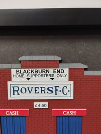 Image 5 of Painted Framed Blackburn Rovers Ewood Park Blackburn End Turnstiles Wooden Wall Hanging Art