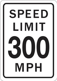 300mph - metal sign - AS0003