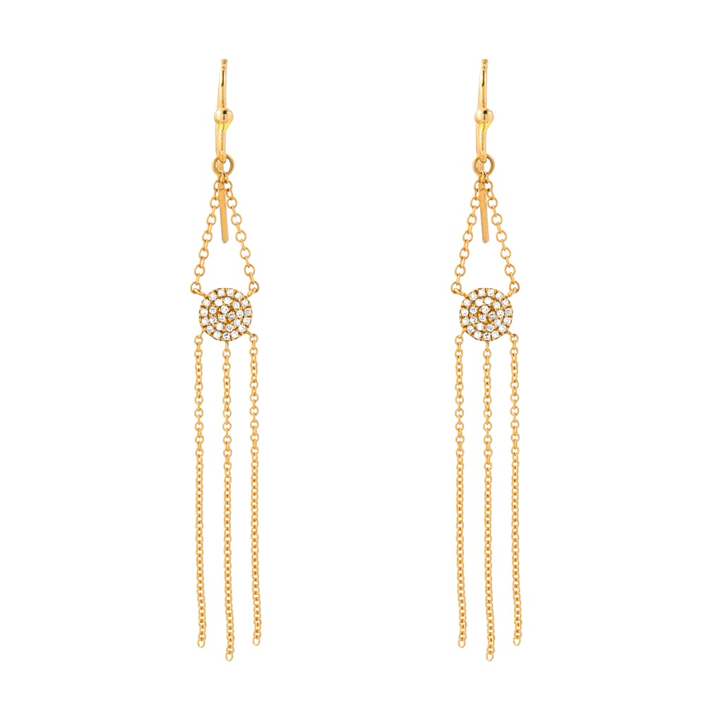 14. kt Fringe and Diamond Disc Earrings (YG or WG) - Image 1 of 2