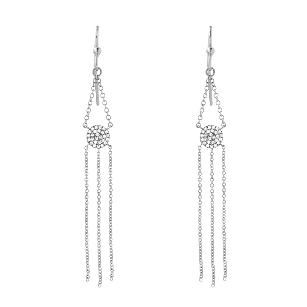 Image of 14. kt Fringe and Diamond Disc Earrings (YG or WG)