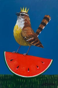 Image 1 of Carolina Wren Watermelon Indigo