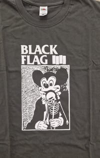 Image 2 of Black Flag Mickey Mouse grey t-shirt