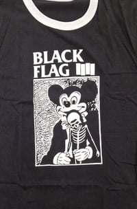 Image 2 of Black Flag Mickey Mouse black ringer t-shirt