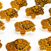 Image 2 of Speckled Tortoise - Tiny Reptile Enamel Pins