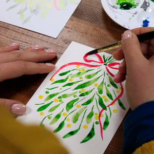 CHRISTMAS CARDS in Watercolor ~ 4 class workshop in MITTE! ❄️🎄🌟