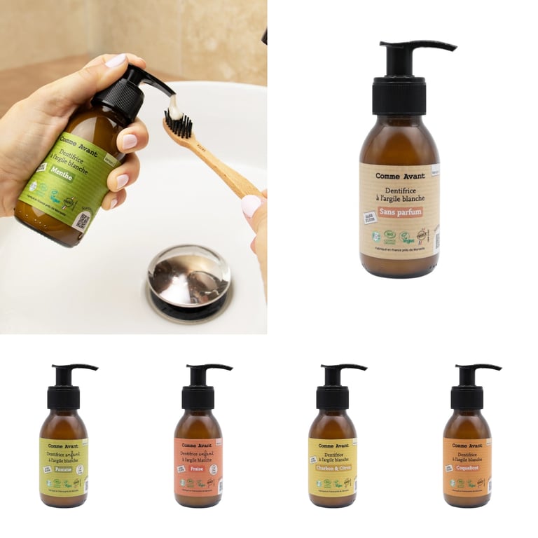 Pâte de dentifrice à l'argile blanche - Comme Avant  et recharge