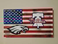 Image 1 of Multi-Team Logo American Flag - Customized for YOU!