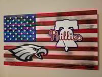 Image 2 of Multi-Team Logo American Flag - Customized for YOU!