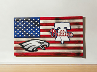 Image 4 of Multi-Team Logo American Flag - Customized for YOU!