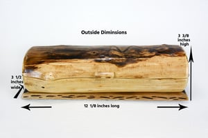 Image of Handmade Ash log wood Keepsake Box with Maple bottom, Knife Box, Wooden Treasure box, Jewelry Box