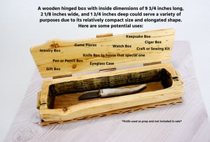 Image of Handmade Ash log wood Keepsake Box with Maple bottom, Knife Box, Wooden Treasure box, Jewelry Box