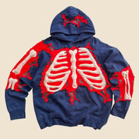 Image 1 of REWORKED CRACKY 3D PUFF BONES HOODIE SIZE L / XL