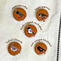 Image 3 of Pixel Backyard Bird Buttons